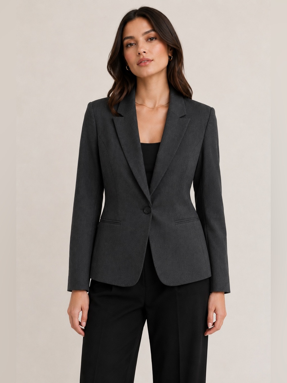 NWT Halogen Blazer Womens 12 Gray Tailored Career Jacket Office Workwear Classic